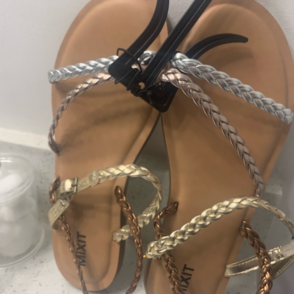 Twik Women's Braided Sandals - Silver, Gold, Bronze